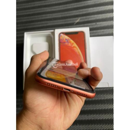 HP Apple IPhone XR 64GB Coral Bekas Mulus Normal Nominus Fullset Di