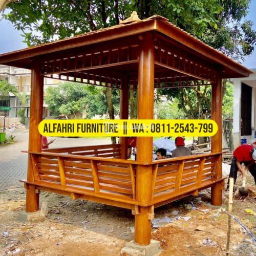 Gazebo Kayu Minimalis Taman Rumah Di Garut Tribun Jualbeli