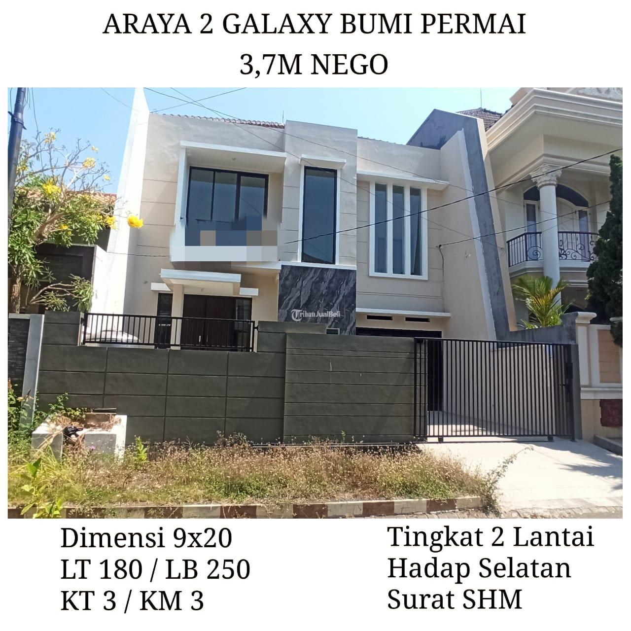 Jual Rumah Second Araya 2 Galaxy Bumi Permai Harga Nego SHM Hadap