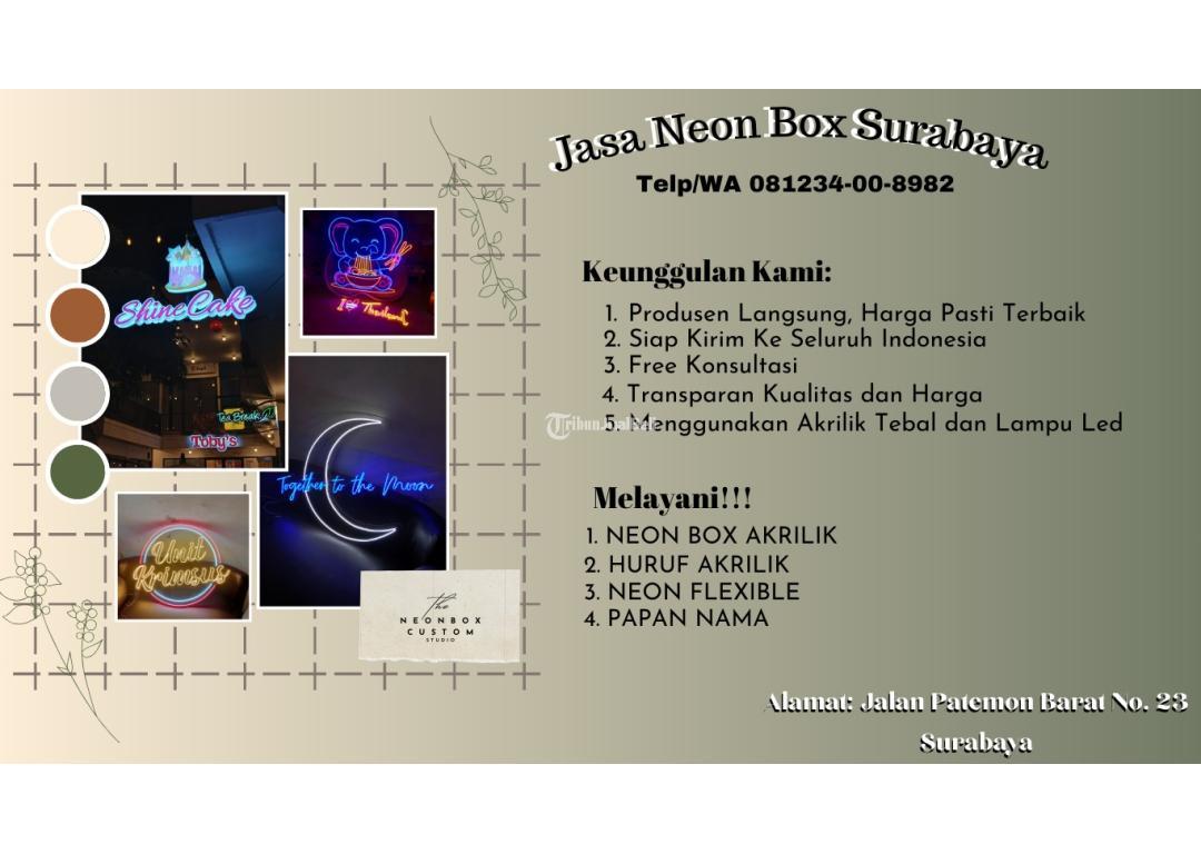 Jasa Neonbox Untuk Berbagai Bentuk Media Branding Di Surabaya Tribun