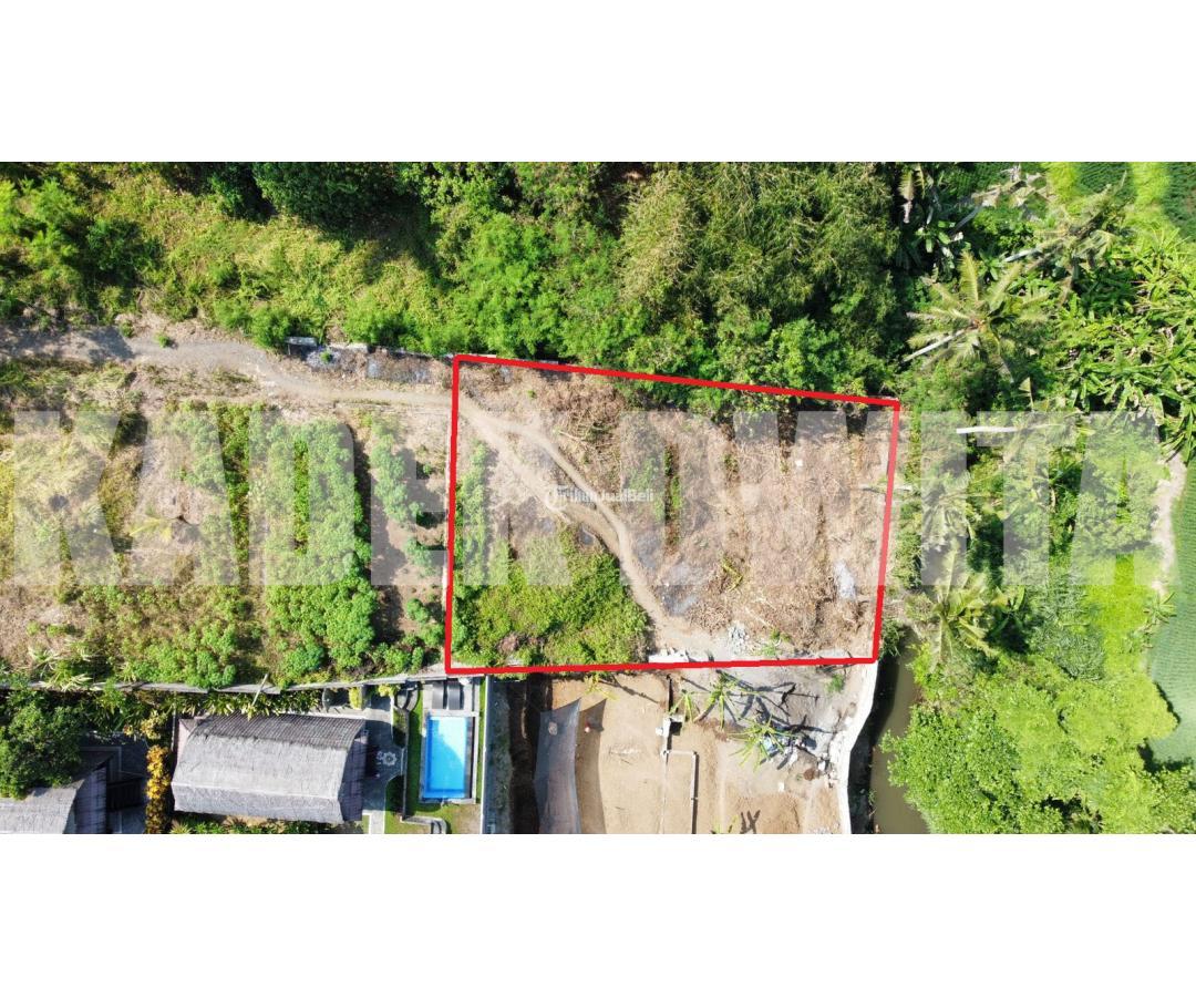 Dijual Tanah Luas 591m2 Ubud Los Sungai View Sawah Lingkungan Villa Di