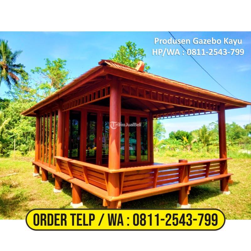 Rumah Kayu Gazebo Minimalis 4x6 Meter Saung Modern Di Jakarta Barat