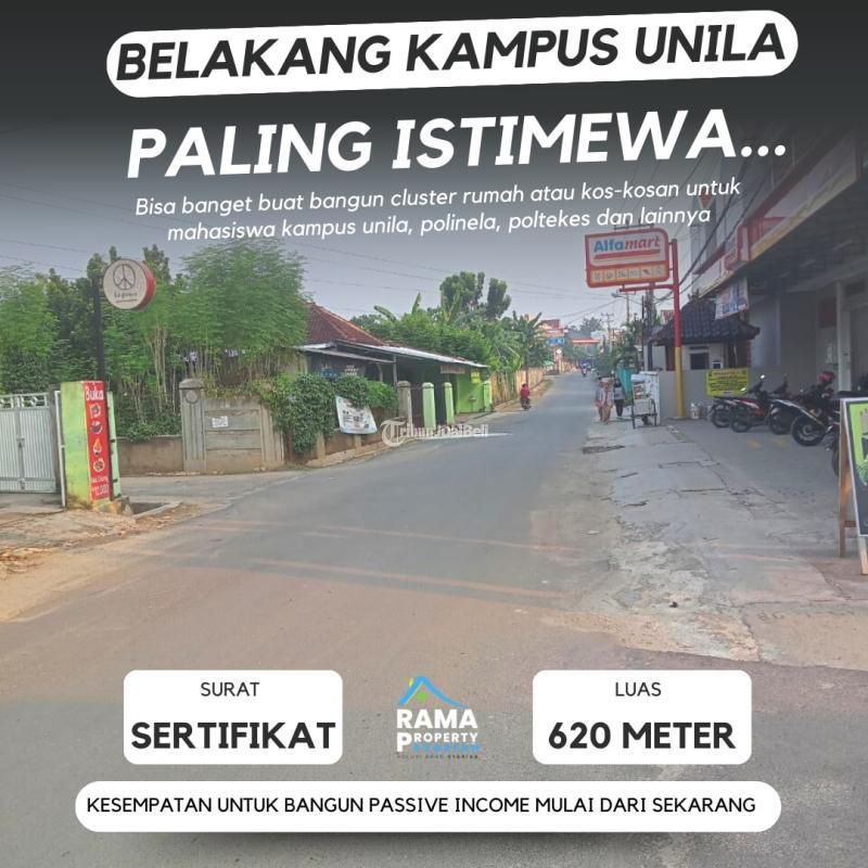 Jual Tanah Luas 15x41 Meter Murah Belakang Kampus Unila Rajabasa Di