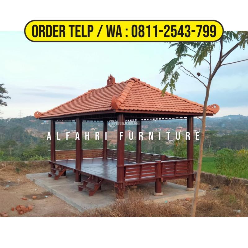 Gazebo Kayu Kelapa Minimalis X Atap Genteng Joglo Di Bekasi Jawa