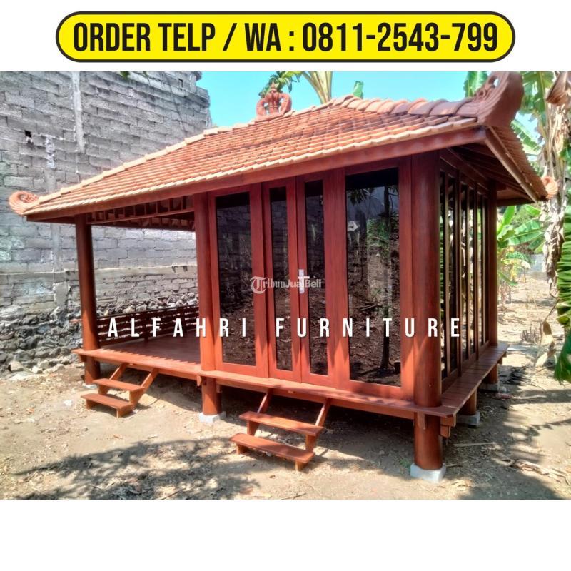 Gazebo Minimalis Murah 3x5 Kayu Kelapa Atap Sirap Tribun JualBeli