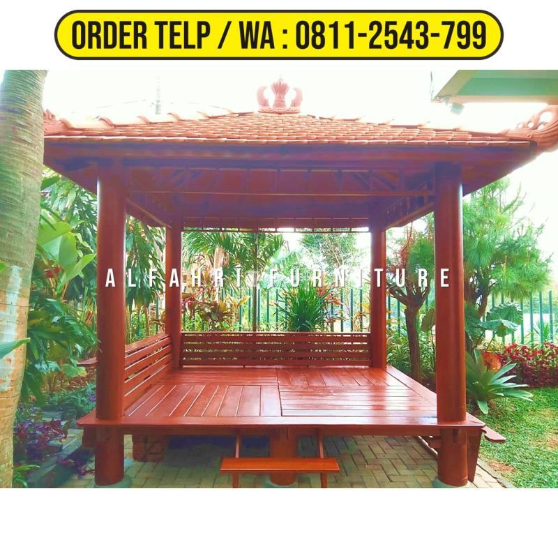 Gazebo Modern X Atap Genteng Kayu Glugu Minimalis Di Ngawi Jawa Timur