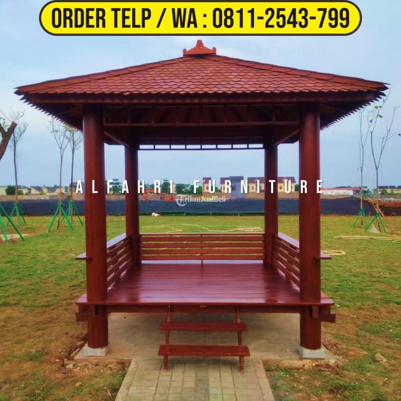 Gazebo Taman Halaman Rumah X Kayu Kelapa Minimalis Di Ponorogo