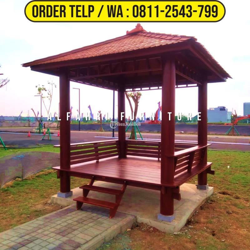 Gazebo Taman Belakang 3x3 Minimalis Kayu Glugu Di Temanggung Jawa