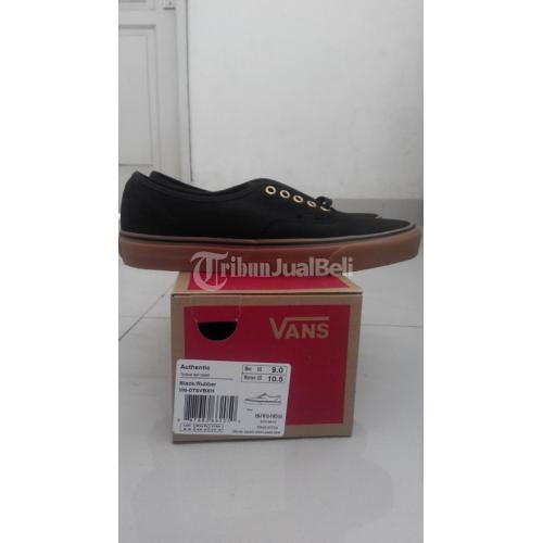 Jual Sepatu Vans Authentic Black Gum Ori New di COD Jakarta dan