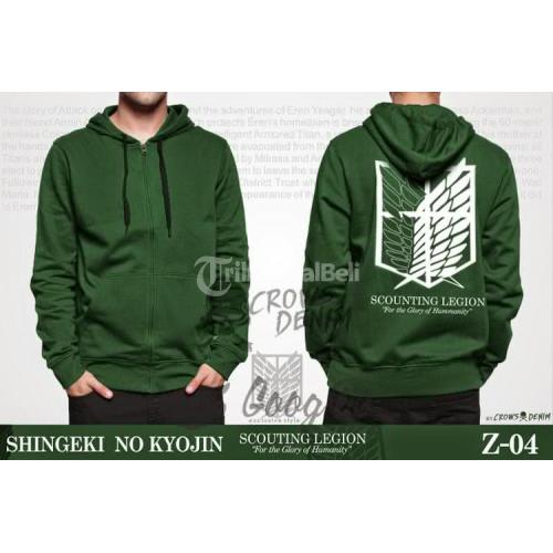 Jual Jas Pria di SEVENDOMU Jaket Anime Shingeki no Kyojin di Green
