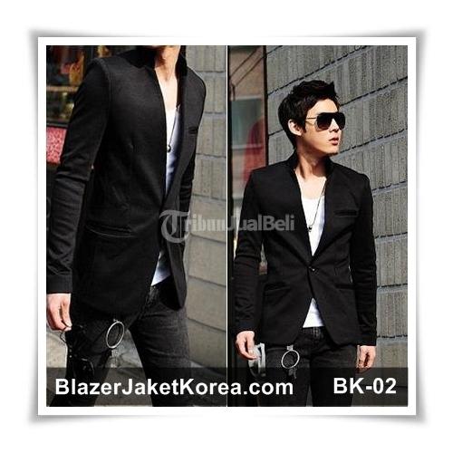Jual Jaket Pria | BBM 2667C838 | Blazer Korea Black Style BK-02
