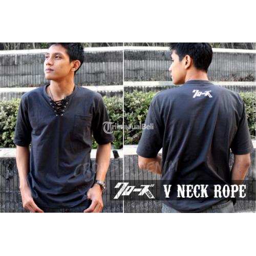 Promo Murah Kaos Oblong Cowok Crows Zero V-Neck Genji Rope Terbaru- Jogja