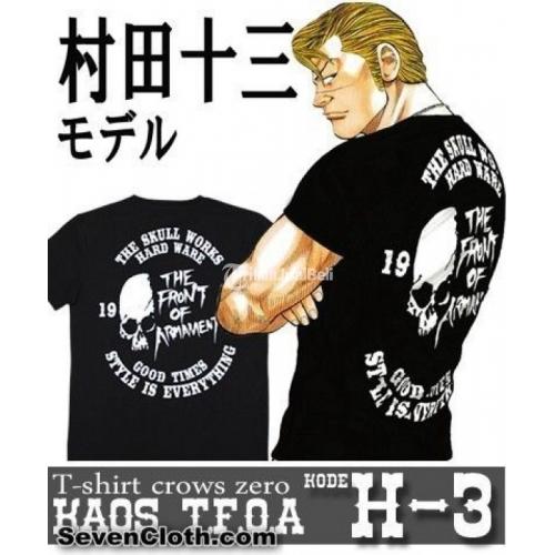 Kaos Pria Crows Zero T-Shirt TFOA Warna Hitam Harga Murah - Gunung Kidul