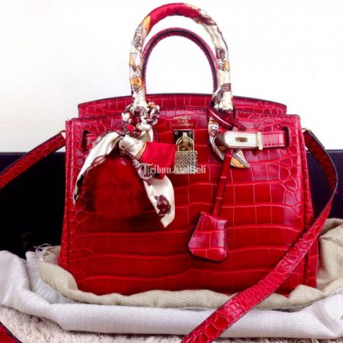 Jual Tas Her mes Birkin Crocodile Glossy Hijau Semi Premium 1001 Termurah  di lapak MyBranded Shop