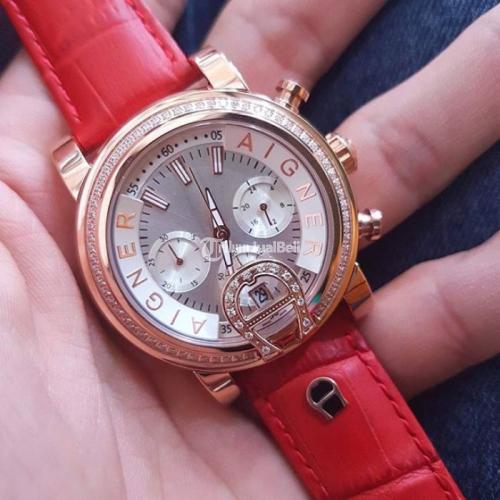 Jam Tangan Wanita Aigner Bari Ring Diamond Warna Gold Merah Harga