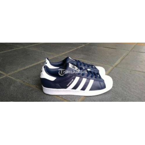 Sepatu Adidas SuperStar Leather Dark Blue New Murah di Jakarta