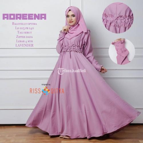 Dress Adreena New Bahan Balotelly Optima Tali Serut Zipper Dada Warna Komplit - Solo