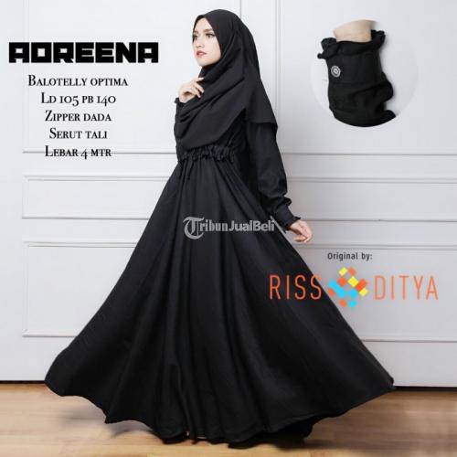 Dress Adreena New Bahan Balotelly Optima Tali Serut Zipper Dada Warna Komplit - Solo