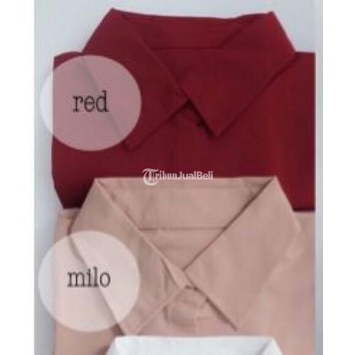 Tunik Pocket Bahan Wolfis Kancing Depan Full Kantong Kanan & Kiri Banyak Warna - Solo