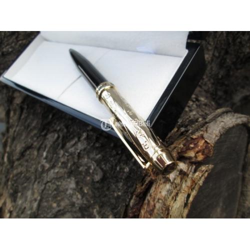 Pulpen Mewah Aigner AIG001B Metal Pen Black Wood Box Golden