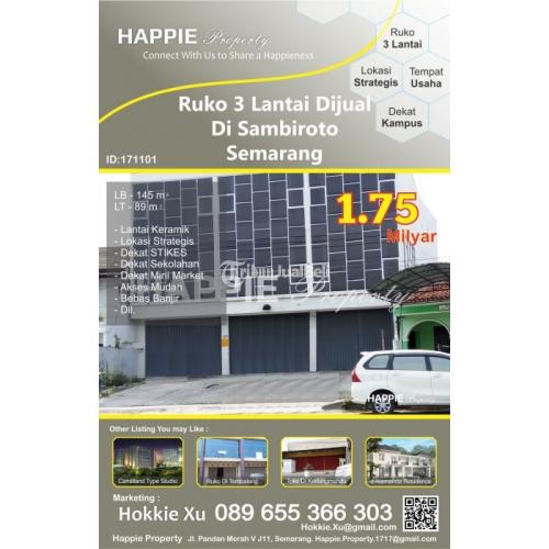 Ruko 3 Lantai Di Sambiroto Ada 2 Unit Ready SHM Lokasi Strategis & Akses Mudah - Semarang