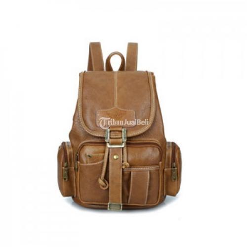 Tas Ransel Sekolah Kuliah Wanita Import Terbaru Murah Kulit PU Korea - Batam