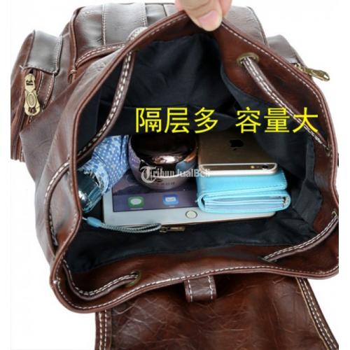 Tas Ransel Sekolah Kuliah Wanita Import Terbaru Murah Kulit PU Korea - Batam