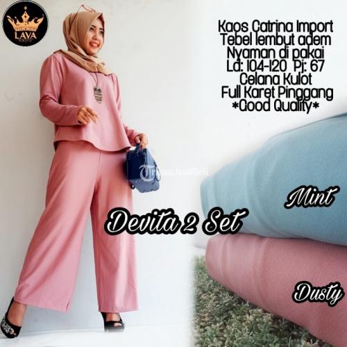 Devita 2 Set Baju Setelan Wanita Terbaru Celana Kulot Harga Murah - Surakarta
