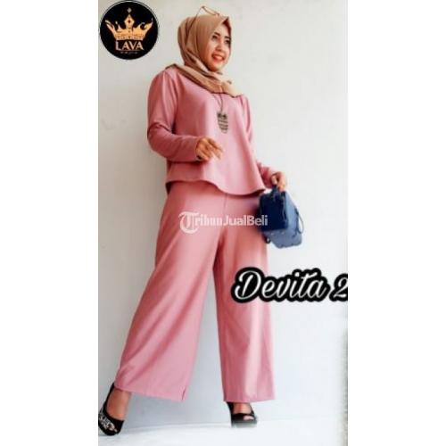 Devita 2 Set Baju Setelan Wanita Terbaru Celana Kulot Harga Murah - Surakarta