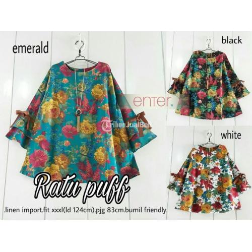 Ratu Puff Bahan Linen Import Busui Size Hingga XXXL Ready Stock - Solo