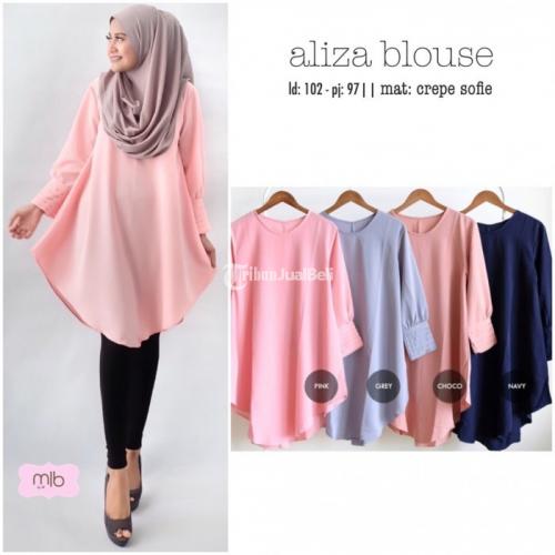 Baju Aliza Blouse Bahan Crepe Sofie New Ada 4 Warna Menarik - Solo