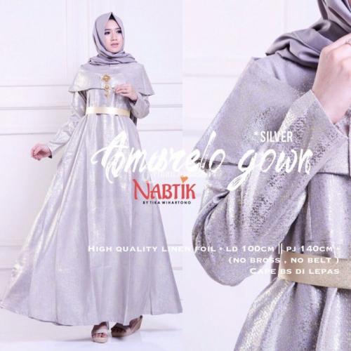 Long Dress Amarelo Gown Bahan Linen Foil HQ No Bross & Belt Banyak Warna - Solo