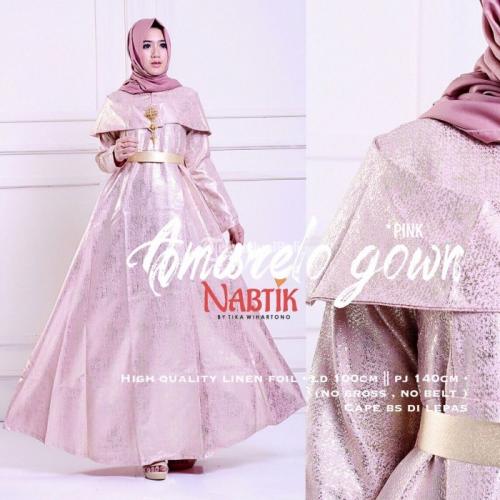 Long Dress Amarelo Gown Bahan Linen Foil HQ No Bross & Belt Banyak Warna - Solo