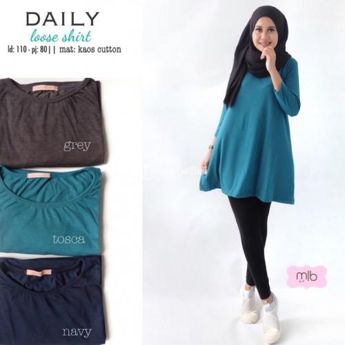 Baju Daily Loose Shirt Bahan Kaos Katun New Ada 3 Pilihan Warna - Solo