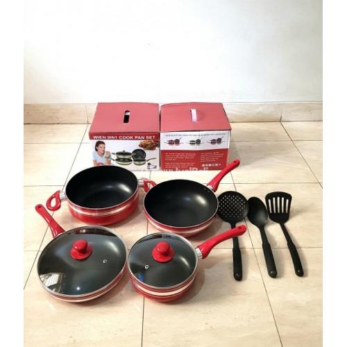 Panci Set 9pcs Alat Memasak di Dapur Bahan Tidak Mudah Mengelupas - Jakarta Pusat