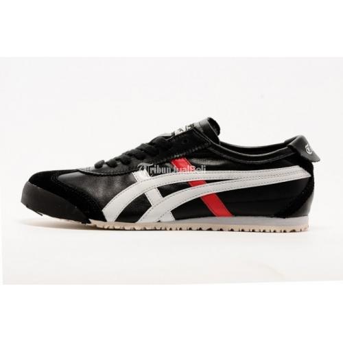 Sepatu Asics Onitsuka Tiger Mexico 66 Black White Red D4J2L Bahan