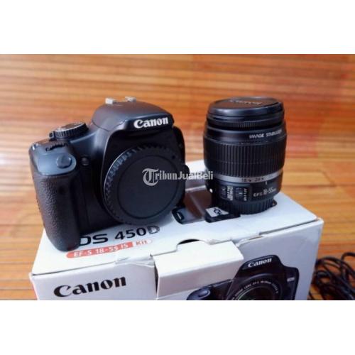 Kamera DSLR Canon EOS 450D Komplit Murah Barang Bagus Normal Bisa COD