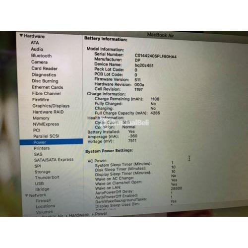 Laptop Apple Macbook Air 2014 Bekas Second Harga Murah di Bandung