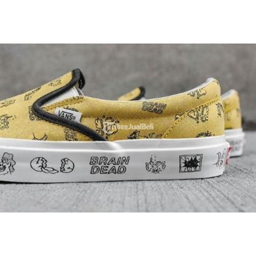 Sneakers Vans Classic SlipdiOn x Brain Dead Aspen Gold Kondisi