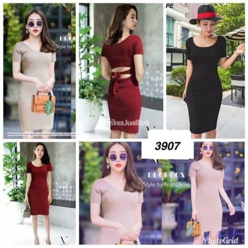 Dress Rajut 3907 Import New Size & Warna Lengkap - Banda Aceh
