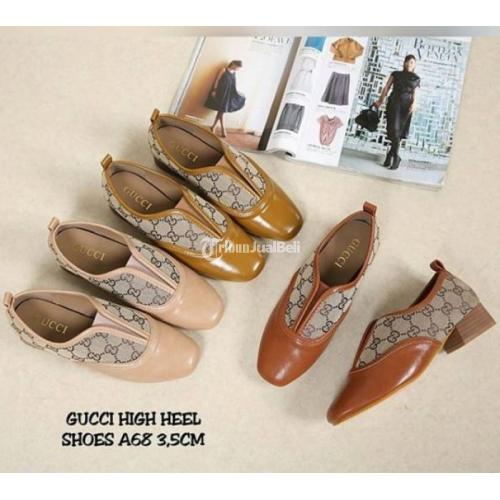 Sepatu Wanita Gucci High Heels 3,5cm Semipremium Leather Kombi