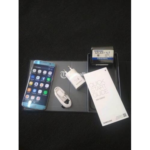 Samsung S7 Edge Dual SIM Fullset, Second Warna Blue Corral  - Yogyakarta