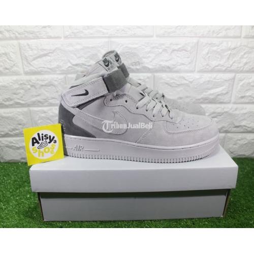 Sepatu Nike Air Force Mid Reigning Champ Grey Baru Sneakers
