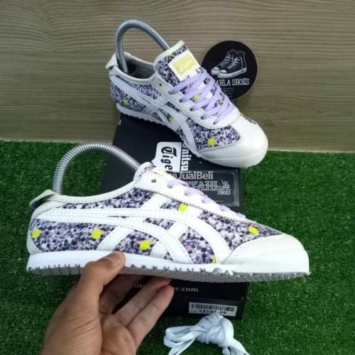 Sepatu Onitsuka Tiger Mexico 66 White Purple Flower Murah Women