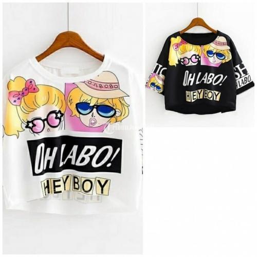 Baju Atasan Wanita Murah Crop Tee Oh Labo Bahan Babyterri Berkualitas - Aceh