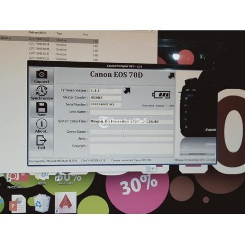 Kamera Canon 70D Bekas DSLR Murah Lensa Kit Normal No Minus Nego - Klaten