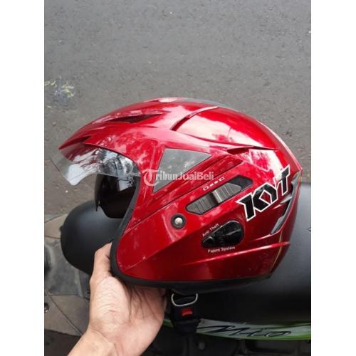 Helm KYT Scorpion King Bekas Warna Maroon Mulus Size M Double