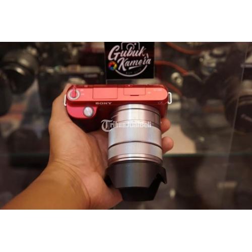 Kamera Mirrorless Bekas Sony Nex F3 Murah Warna Pink Mulus Normal di