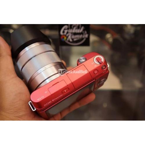Kamera Mirrorless Bekas Sony Nex F3 Murah Warna Pink Mulus Normal di