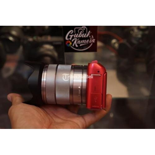 Kamera Mirrorless Bekas Sony Nex F3 Murah Warna Pink Mulus Normal di